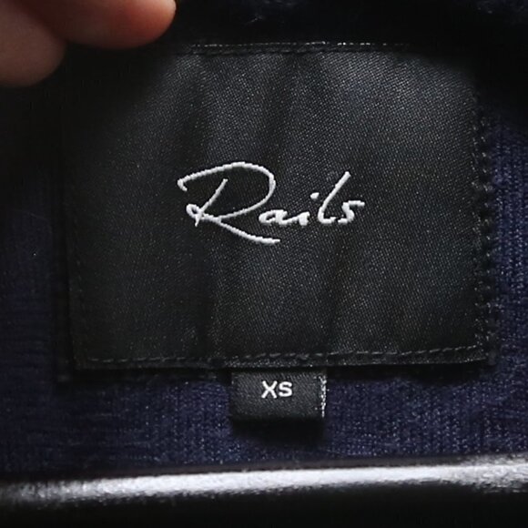 Rails Bianca Long-Sleeve Plaid Flannel Dark Blue Shirt Mini Button Down - Picture 4 of 9